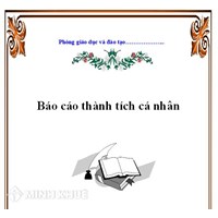 Mẫu bìa báo cáo thành tích cá nhân đẹp có file Word tải về