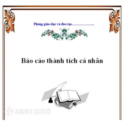 Mẫu bìa báo cáo thành tích cá nhân đẹp có file Word tải về