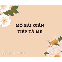 Mở bài gián tiếp Tả mẹ siêu hay Tập làm văn lớp 5