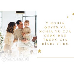 Ý nghĩa Quyền và nghĩa vụ của công dân trong gia đình? Ví dụ