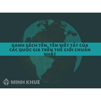 Danh sách tên, tên viết tắt của các quốc gia trên thế giới chuẩn nhất