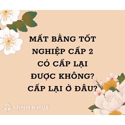 Mất bằng tốt nghiệp cấp 2 có cấp lại được không? Cấp lại ở đâu?