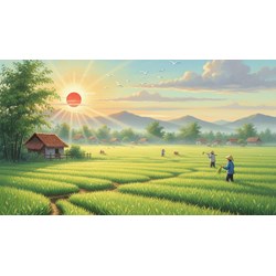 Dàn ý tả cảnh buổi sáng trên cánh đồng lớp 5