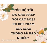 Tốc độ tối đa cho phép với các loại xe khi tham gia giao thông là bao nhiêu?