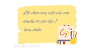 Lời chia tay viết các con chuẩn bị vào lớp 1 hay nhất