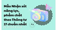 Mẫu nhận xét năng lực, phẩm chất học sinh theo Thông tư 27 mới