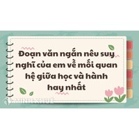 Đoạn văn ngắn nêu suy nghĩ của em về mối quan hệ giữa học và hành hay nhất