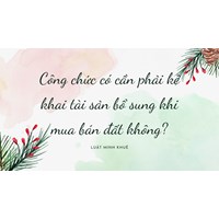 Công chức có cần phải kê khai tài sản bổ sung khi mua bán đất không?