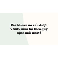 Các khoản nợ xấu được VAMC mua lại theo quy định mới nhất?