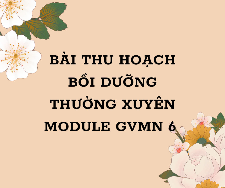 Bài thu hoạch bồi dưỡng thường xuyên module GVMN 6 mới nhất