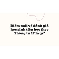 Điểm mới về đánh giá học sinh tiểu học theo Thông tư 27 là gì?