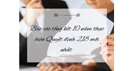Báo cáo tổng kết 10 năm thực hiện Quyết định 218 mới nhất