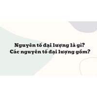 Nguyên tố đại lượng là gì? Các nguyên tố đại lượng gồm?