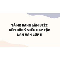 Tả mẹ đang làm việc kèm dàn ý siêu hay Tập làm văn lớp 5