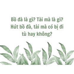 Bồ đà là gì? Tài mà là gì? Hút bồ đà, tài mà có bị đi tù hay không?