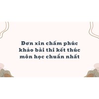 Đơn xin chấm phúc khảo bài thi kết thúc môn học chuẩn nhất