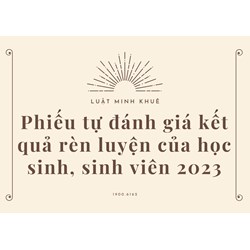 Phiếu tự đánh giá kết quả rèn luyện của học sinh, sinh viên