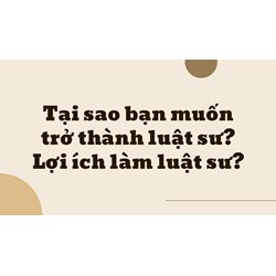 Tại sao bạn muốn trở thành luật sư? Lợi ích làm luật sư?