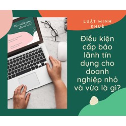 Điều kiện cấp bảo lãnh tín dụng cho doanh nghiệp nhỏ và vừa là gì?