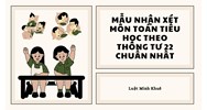 Mẫu nhận xét môn Toán tiểu học theo Thông tư 22 chuẩn nhất