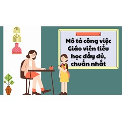 Mô tả công việc Giáo viên tiểu học đầy đủ, chuẩn nhất