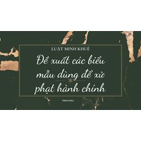 Đề xuất các biểu mẫu dùng để xử phạt hành chính