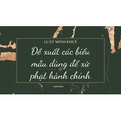 Đề xuất các biểu mẫu dùng để xử phạt hành chính