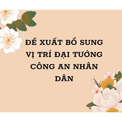 Đề xuất bổ sung vị trí Đại tướng công an nhân dân