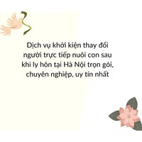 Dịch vụ khởi kiện thay đổi người trực tiếp nuôi con sau khi ly hôn tại Hà Nội trọn gói, chuyên nghiệp, uy tín nhất