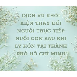 Dịch vụ khởi kiện thay đổi người trực tiếp nuôi con sau khi ly hôn tại thành phố Hồ Chí Minh chuyên nghiệp, uy tín nhất