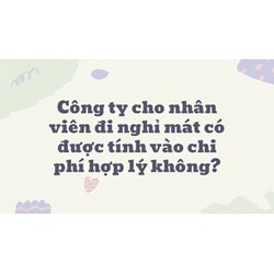 Công ty cho nhân viên đi nghỉ mát có được tính vào chi phí hợp lý không?