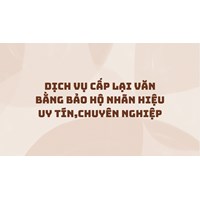 Dịch vụ cấp lại văn bằng bảo hộ nhãn hiệu uy tín,chuyên nghiệp