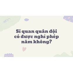 Sĩ quan quân đội có được nghỉ phép năm không?