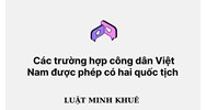 Các trường hợp công dân Việt Nam được phép có hai quốc tịch