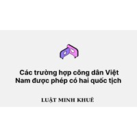 Các trường hợp công dân Việt Nam được phép có hai quốc tịch