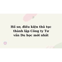 Hồ sơ, điều kiện thủ tục thành lập Công ty Tư vấn Du học mới nhất