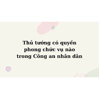 Thủ tướng có quyền phong chức vụ nào trong Công an nhân dân?