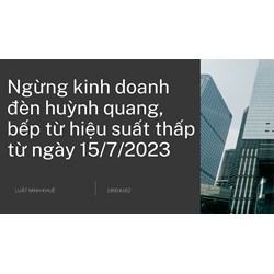 Thời hạn ngừng kinh doanh đèn huỳnh quang, bếp từ hiệu suất thấp