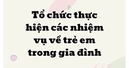 Tổ chức thực hiện các nhiệm vụ về trẻ em trong gia đình như thế nào?