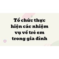 Tổ chức thực hiện các nhiệm vụ về trẻ em trong gia đình như thế nào?