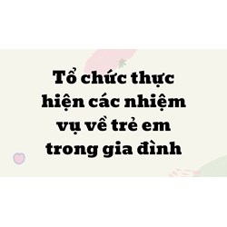 Tổ chức thực hiện các nhiệm vụ về trẻ em trong gia đình như thế nào?