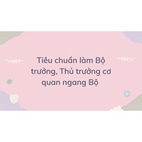 Tiêu chuẩn làm Bộ trưởng, Thủ trưởng cơ quan ngang Bộ là gì?