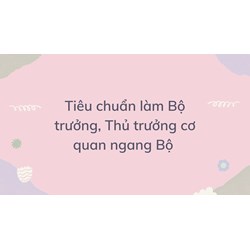 Tiêu chuẩn làm Bộ trưởng, Thủ trưởng cơ quan ngang Bộ là gì?