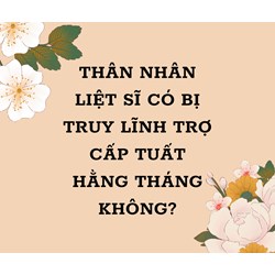 Thân nhân liệt sĩ có bị truy lĩnh trợ cấp tuất hàng tháng không?