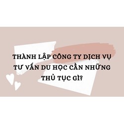 Thành lập công ty dịch vụ tư vấn du học cần những thủ tục gì?