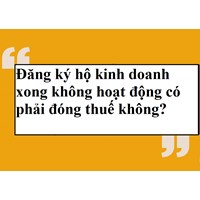 Đăng ký hộ kinh doanh xong không hoạt động có phải đóng thuế không?