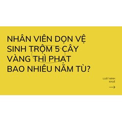 Nhân viên dọn vệ sinh trộm 5 cây vàng thì phạt bao nhiêu năm tù?