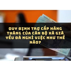 Quy định trợ cấp hàng tháng của cán bộ xã già yếu đã nghỉ việc như thế nào?