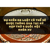 Dự kiến 08 Luật có thể sẽ được thông qua tại kỳ họp thứ 5 Quốc hội khóa XV