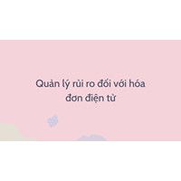 Quản lý rủi ro đối với hóa đơn điện tử